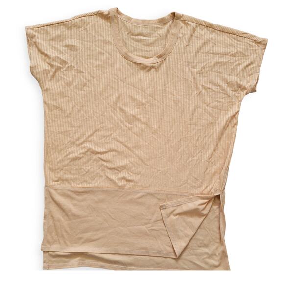 American Eagle Oversized Short Sleeve Rib Knit Golden Orange Tunic Top Women S - Picture 3 of 7